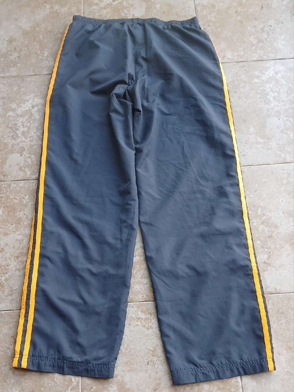 adidas Dark Gray Track Pants with Orange Stripes - Picture 6 of 6